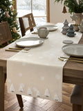 Natural Scandi embroidered Christmas tree table runner small or large, imported from the UK