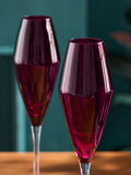 Purple Nova Prosecco flute glasses set of 4, imported from the UK