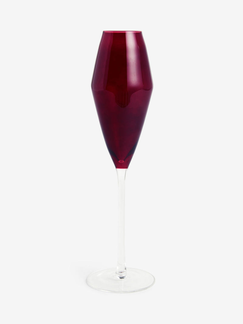 Purple Nova Prosecco flute glasses set of 4, imported from the UK