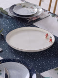 White winter scene snowman platter 32cm x 27.5cm (British brand)