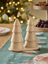 Next Natural Wooden Christmas Tree Salt and Pepper Grinders With Tray 16.5cm- Buy online at McGrocer
