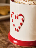 Natural Red Candy Cane Christmas Mug 10cm, imported from the UK