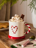 Natural Red Candy Cane Christmas Mug 10cm, imported from the UK