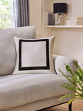 Sosandar Natural Serafina Jacquard Border Cushion 50cm (British brand)