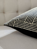 Sosandar black Novara woven geo cushion 50cm - British product