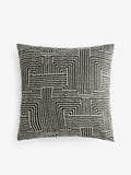 Sosandar black Novara woven geo cushion 50cm - British product