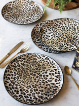 Next Rockett St George Set of 4 Leopard Love Print Stoneware Dinner Plates 26cm- Buy online at McGrocer