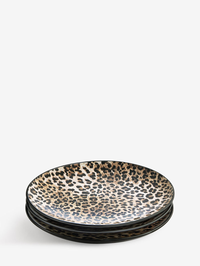 Rockett St George leopard print dinner plates 26cm, imported from the UK