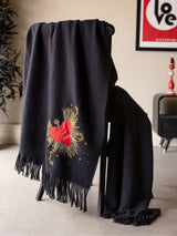 Next Rockett St George Black Amore Embellished Brushed Throw 180cm x 130cm- Buy online at McGrocer