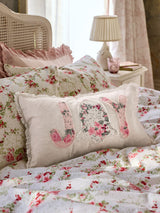 Next Shabby Chic by Rachel Ashwell Pink Joy Floral Slogan Decorative Cushion 30cm x 50cm- Buy online at McGrocer
