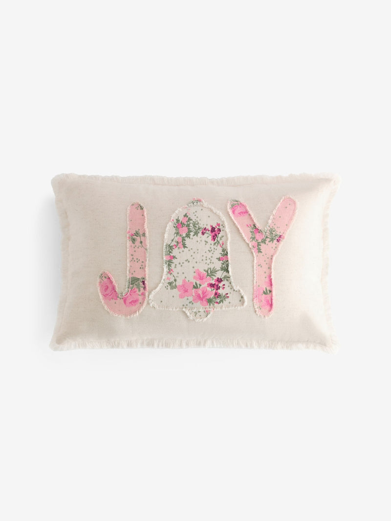 Shabby Chic pink joy floral cushion, imported from the UK
