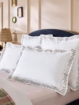 Next Nina Campbell Set of 2 White Lilah Embroidered 200 Thread Count Pillowcases- Buy online at McGrocer