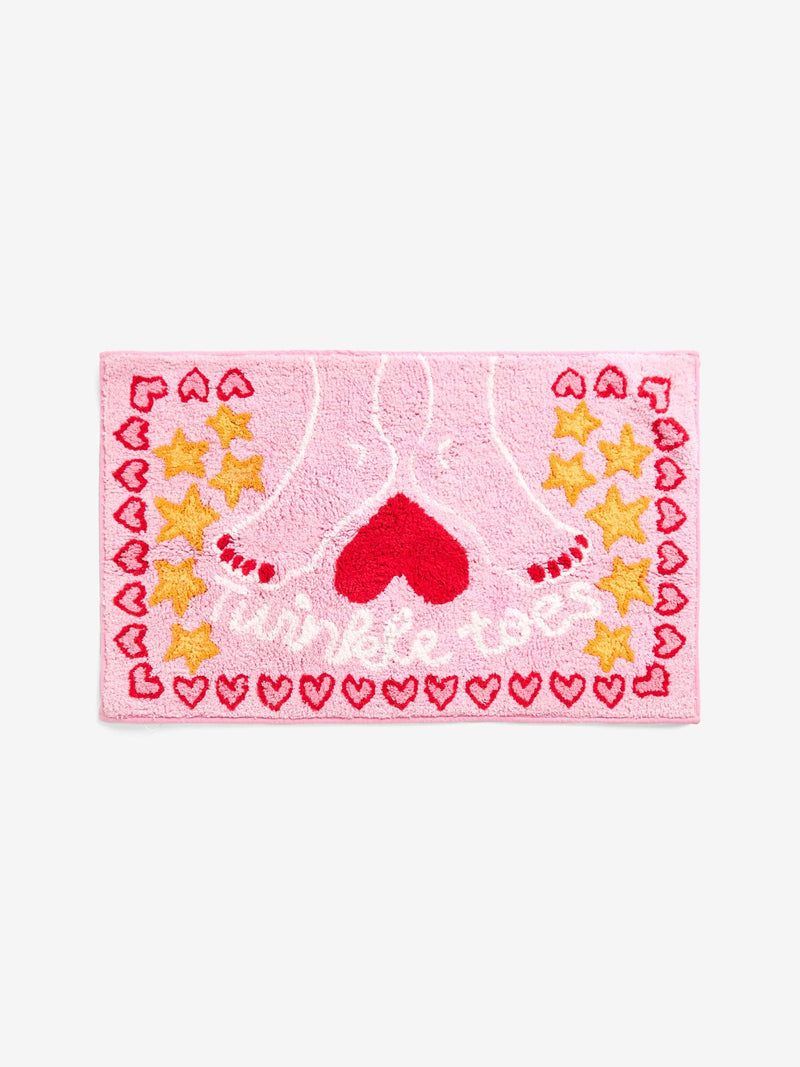 Cath Kidston Pink Twinkle Toes cotton bath mat (British brand)