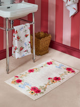 Next Cath Kidston Cream Floral Rose and Bows 100% Cotton Bath Mat 50cm x 80cm- Buy online at McGrocer