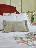 Nina Campbell red lotus trellis embroidered cushion 30x50cm (British brand)