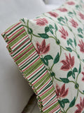 Nina Campbell red lotus trellis embroidered cushion 30x50cm (British brand)