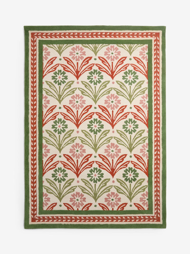 Nina Campbell Primrose Hill floral wool tufted rug (British brand)
