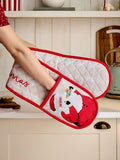 Red Christmas Santa Double Oven Gloves