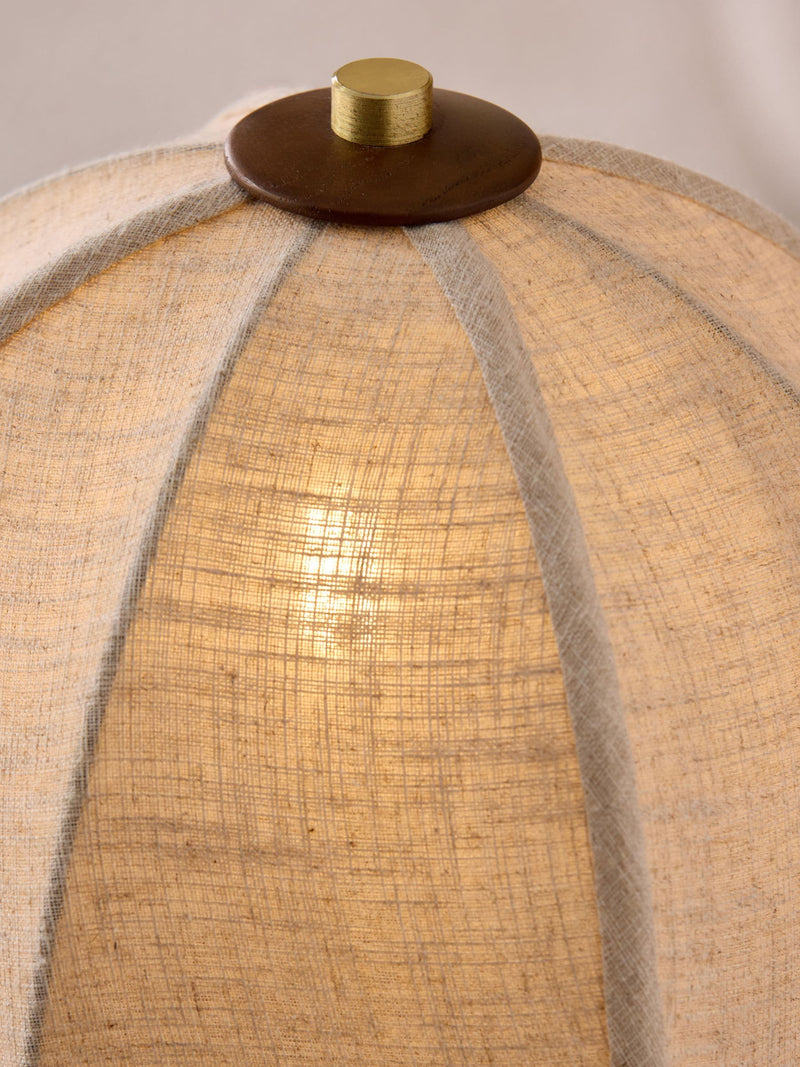 MADE.COM dark wood Benny table lamp, imported from the UK