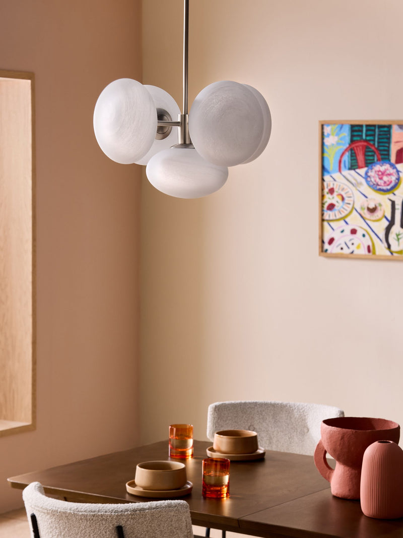 MADE.COM Caleb pendant light silver frosted glass orbs - British product