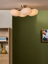 Next MADE.COM Silver/Frosted Caleb 4 Flush Light- Buy online at McGrocer