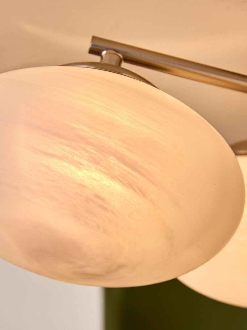 MADE.COM Silver/Frosted Caleb 4 flush light 54cm - British product