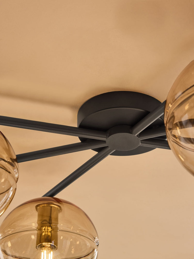 MADE.COM Mika flush light black champagne, imported from the UK