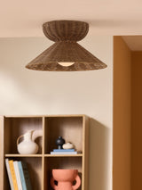 Next MADE.COM Dark Natural Rattan Dorian Flush Light 40cm- Buy online at McGrocer