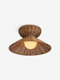 MADE.COM dark natural rattan flush light 40cm, UK version