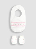 Jojo Maman Bébé white 100% cotton bib mittens 2-pack (British brand)