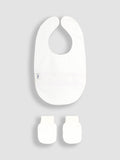 Jojo Maman Bébé white 100% cotton bib mittens 2-pack (British brand)