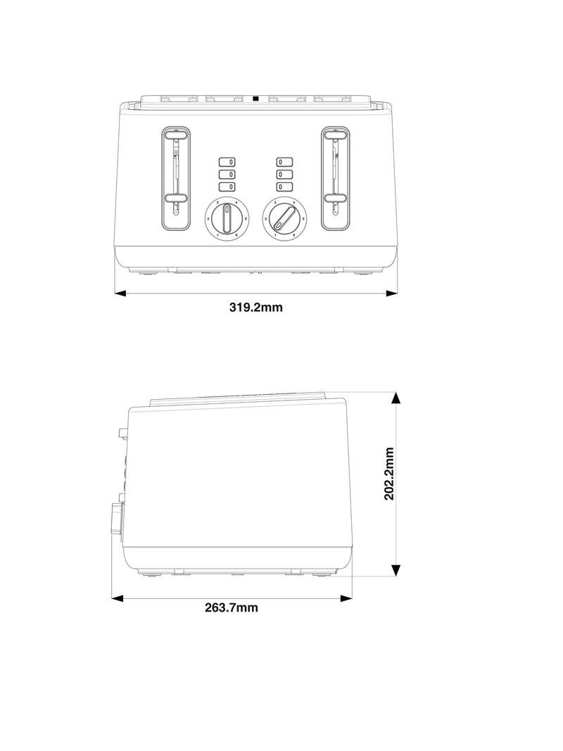 Green Bronx 4 slice toaster, UK version