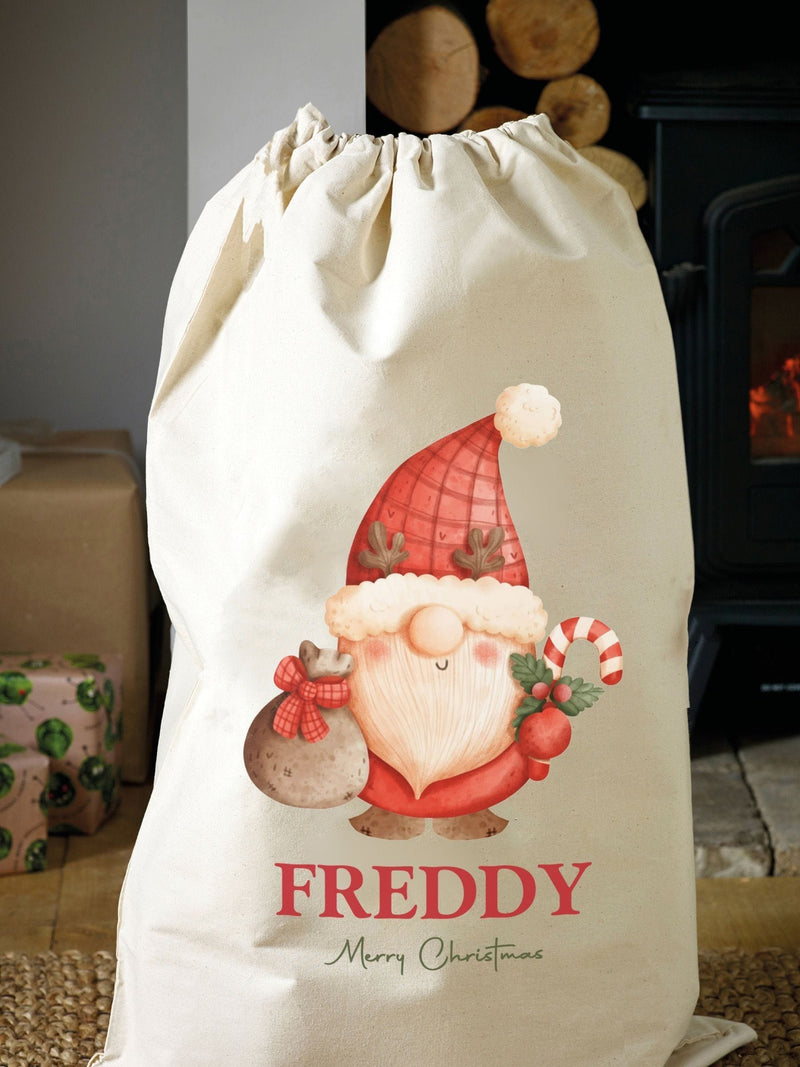 Loveabode personalised cotton Christmas sack (British brand)