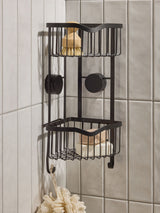 Next Black Suction Corner Shower Caddy Bathroom Storage Organizer 40cm Height- Buy online at McGrocer