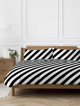 Copenhagen Home Black Diagonal Stripe Duvet Cover Set