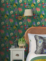 Next Graham & Brown Teal Physic Garden Wallpaper Sample A4- Buy online at McGrocer