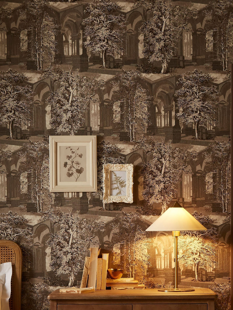 Graham & Brown Dusk Rivington Folly A4 wallpaper sample (British brand)