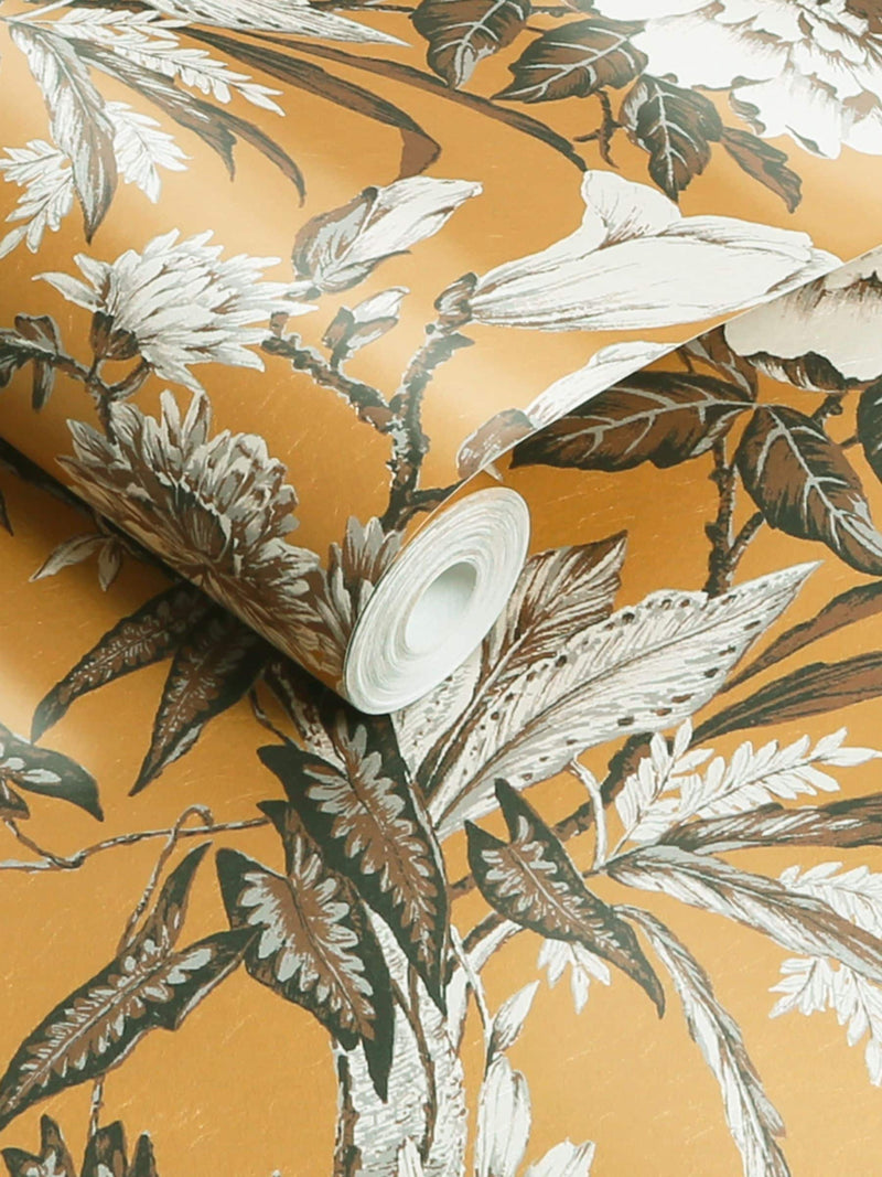 Graham & Brown Perrow Yellow wallpaper sample A4 (British brand)