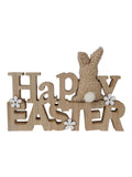 Decoris Brown Happy Easter Sign Ornament 24 cm wide - British product