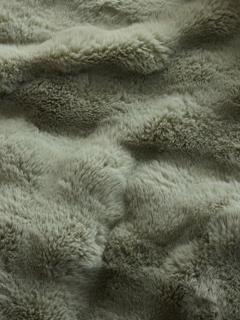 Green Aspen Faux Fur Duvet Cover and Pillowcase Set