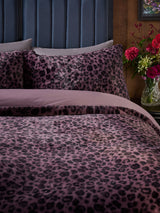 Next Purple Leopard Print Faux Fur Duvet Cover and Pillowcase Set- Buy online at McGrocer