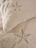 Faux fur duvet cover set with embroidered stars, imported from the UK