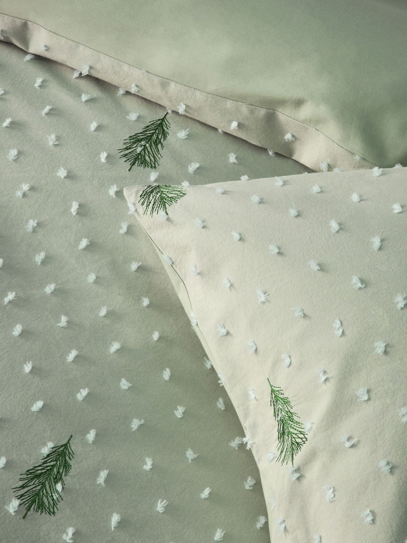 Green Christmas Tree duvet cover and pillowcase set, UK version