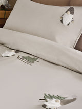 Natural Christmas Gonk Tufted Duvet Cover and Pillowcase Set - Festive Bedding Set