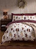Natural Christmas Brushed Reversible Duvet Cover and Pillowcase Set