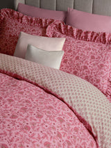 Next Pink Floral Star Supersoft 100% Brushed Cotton Frill Duvet Cover and Pillowcase Set- Buy online at McGrocer