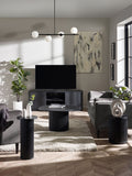 Julian Bowen Black Louis Fluted Drinks Table, imported from the UK