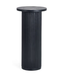 Julian Bowen Black Louis Fluted Drinks Table, imported from the UK