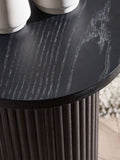 Julian Bowen Black Louis Fluted Drinks Table, imported from the UK
