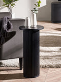 Julian Bowen Black Louis Fluted Drinks Table, imported from the UK